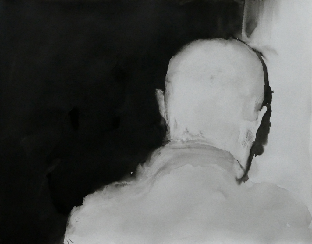 Gregor Kalus - ink painting - back of a mans head