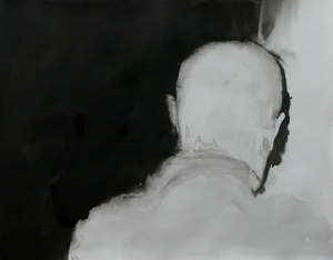 Gregor Kalus - ink painting - back of a mans head